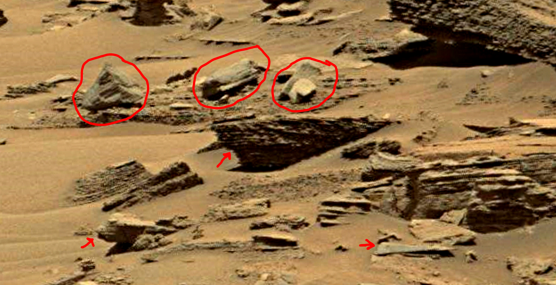 mars sol 1353 anomaly-artifacts 6d was life on mars